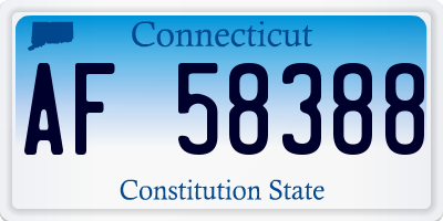 CT license plate AF58388