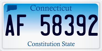 CT license plate AF58392