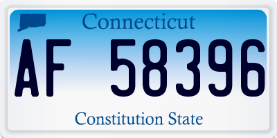 CT license plate AF58396