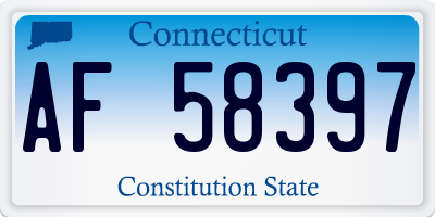 CT license plate AF58397