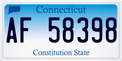 CT license plate AF58398