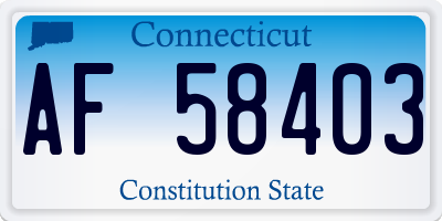CT license plate AF58403