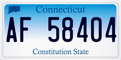 CT license plate AF58404