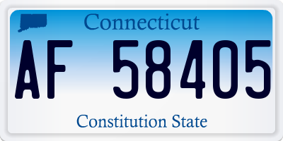 CT license plate AF58405