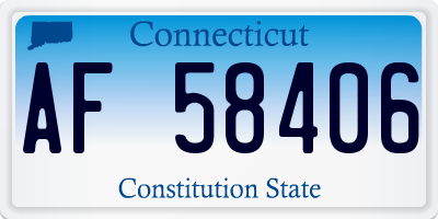 CT license plate AF58406