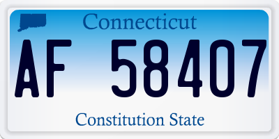 CT license plate AF58407
