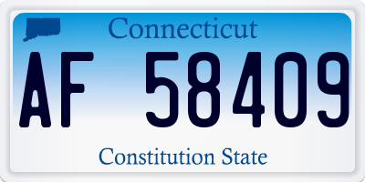 CT license plate AF58409