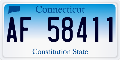 CT license plate AF58411