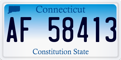 CT license plate AF58413