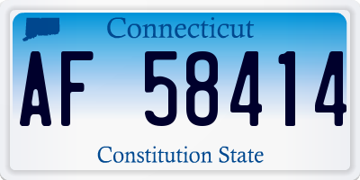 CT license plate AF58414