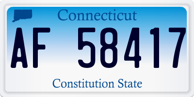 CT license plate AF58417