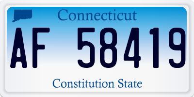 CT license plate AF58419