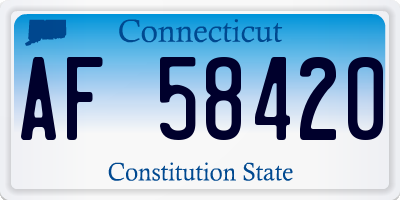 CT license plate AF58420