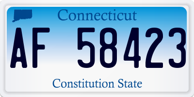 CT license plate AF58423