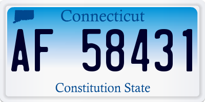 CT license plate AF58431