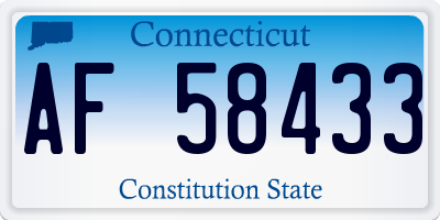 CT license plate AF58433