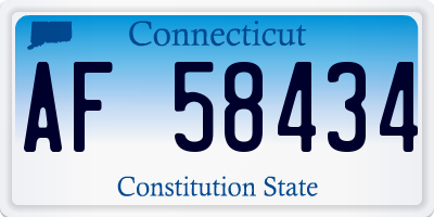 CT license plate AF58434