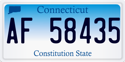 CT license plate AF58435