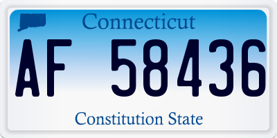 CT license plate AF58436