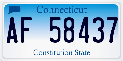 CT license plate AF58437