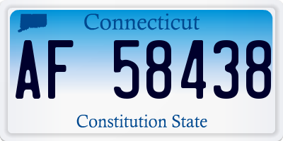 CT license plate AF58438