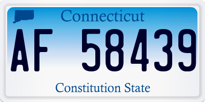 CT license plate AF58439