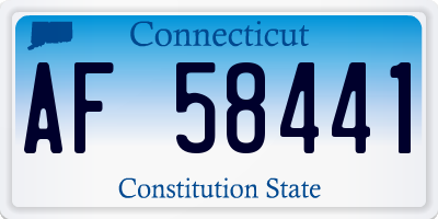 CT license plate AF58441