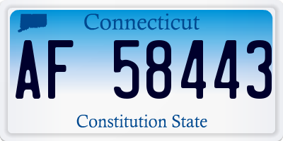 CT license plate AF58443