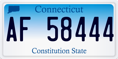 CT license plate AF58444