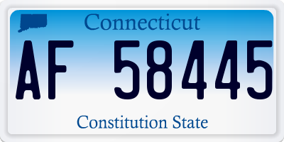 CT license plate AF58445