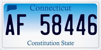 CT license plate AF58446