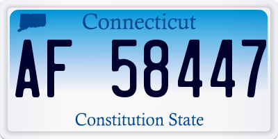 CT license plate AF58447