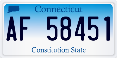 CT license plate AF58451
