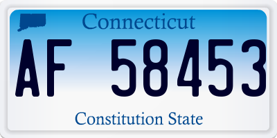 CT license plate AF58453