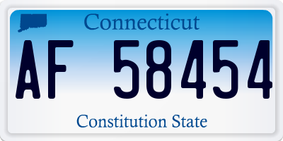 CT license plate AF58454