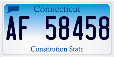 CT license plate AF58458