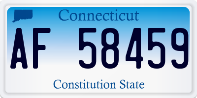 CT license plate AF58459