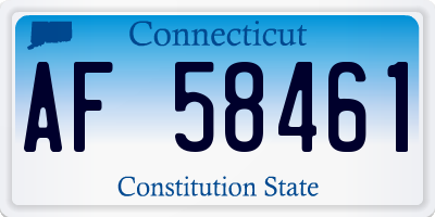 CT license plate AF58461