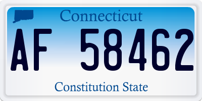 CT license plate AF58462