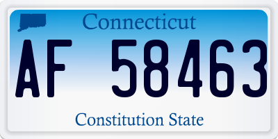 CT license plate AF58463