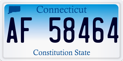 CT license plate AF58464