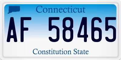 CT license plate AF58465