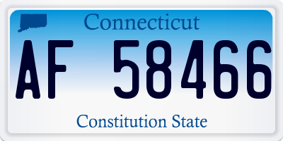 CT license plate AF58466