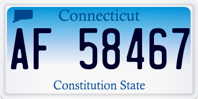 CT license plate AF58467