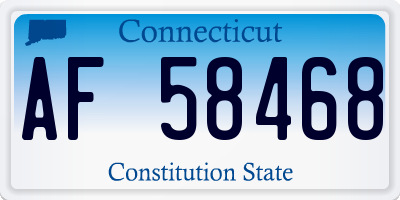 CT license plate AF58468