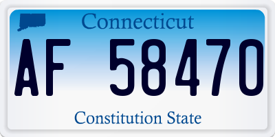 CT license plate AF58470