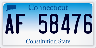 CT license plate AF58476