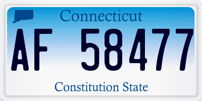 CT license plate AF58477