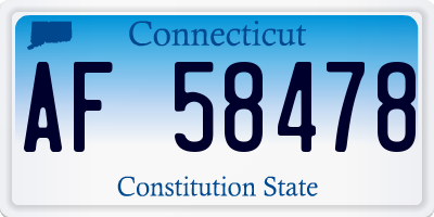 CT license plate AF58478