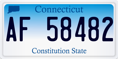 CT license plate AF58482